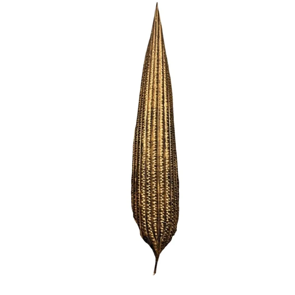 Home Decor 2 Metal Leaf Ornament 40” & 33.5”, Gold And Silver